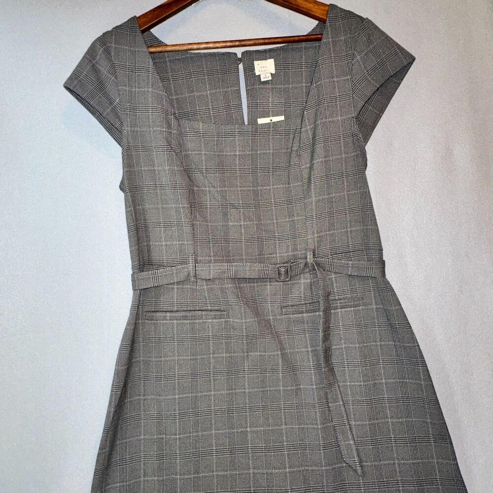 Women's‎ Tailored Mini Dress Large A New Day Gray Plaid New - Picture 4 of 12